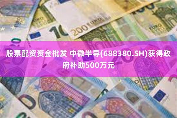 股票配资资金批发 中微半导(688380.SH)获得政府补助500万元