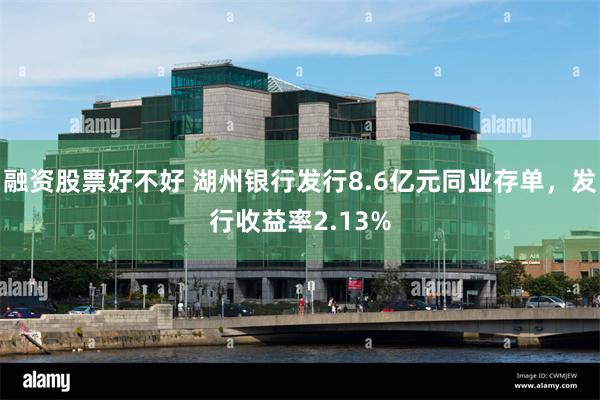 融资股票好不好 湖州银行发行8.6亿元同业存单，发行收益率2.13%