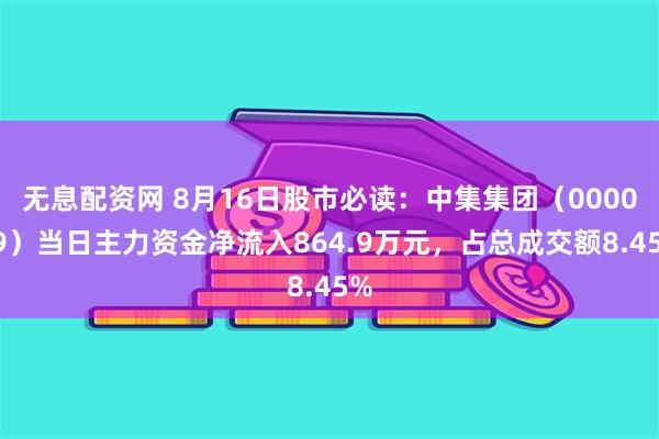 无息配资网 8月16日股市必读：中集集团（000039）当日主力资金净流入864.9万元，占总成交额8.45%