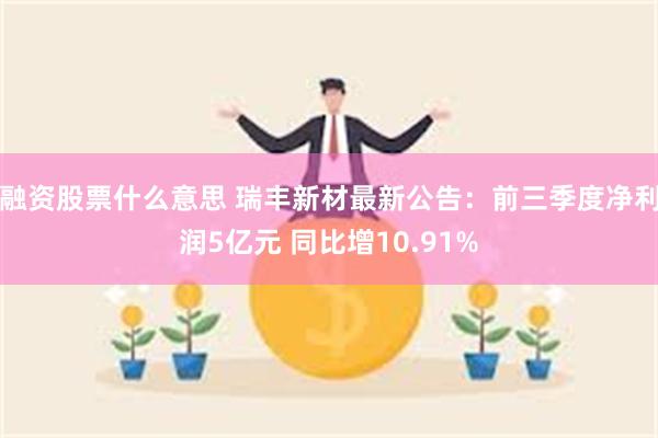 融资股票什么意思 瑞丰新材最新公告：前三季度净利润5亿元 同比增10.91%